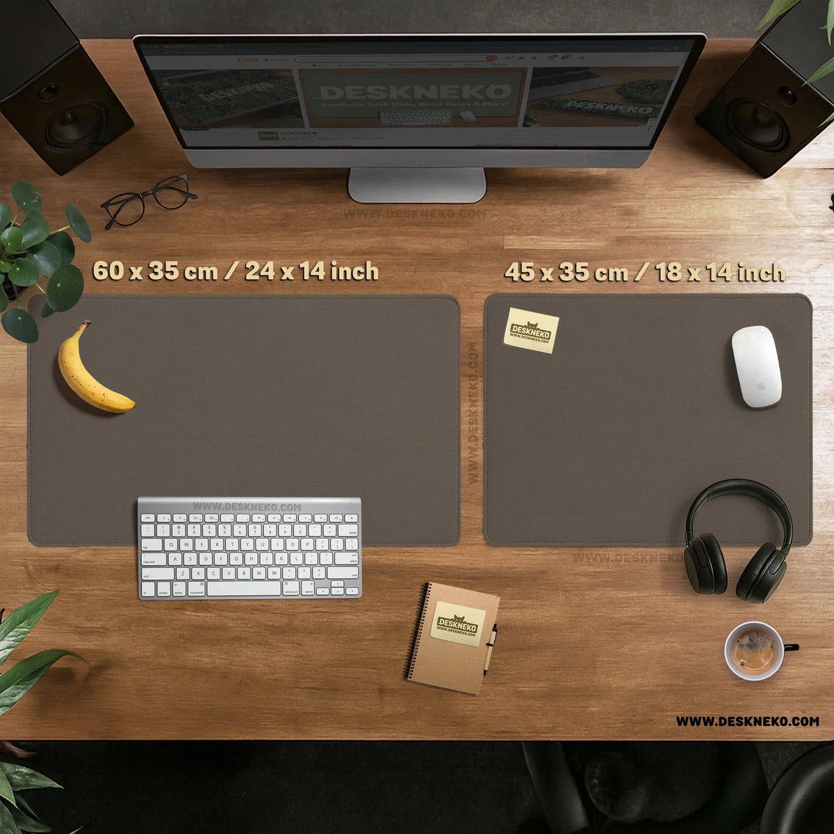 Cocoa Brown Minimalist - Deskneko