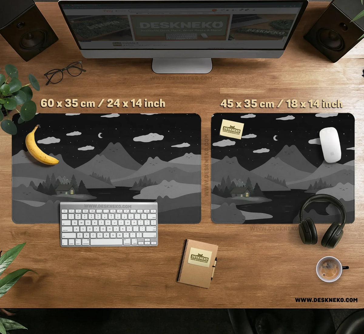 Midnight Cat Mountains Mousepad - Deskneko