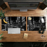 Black White Tokyo Desk Mat - Deskneko