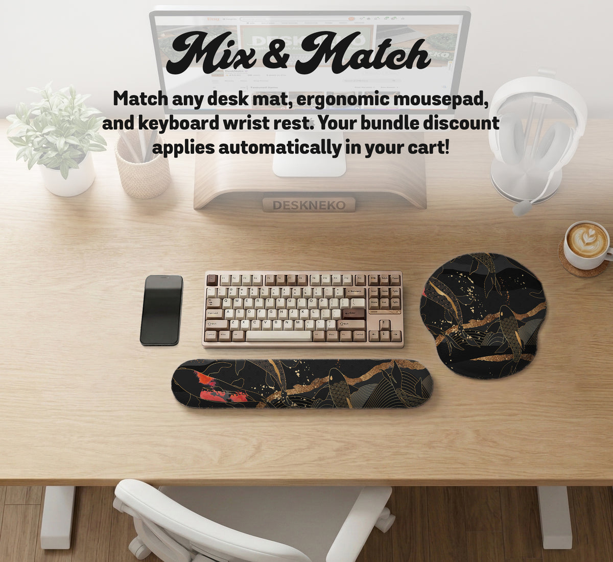 Koi Waves Desk Mat - Desk Mat - Deskneko - Desk Mats & Mousepads