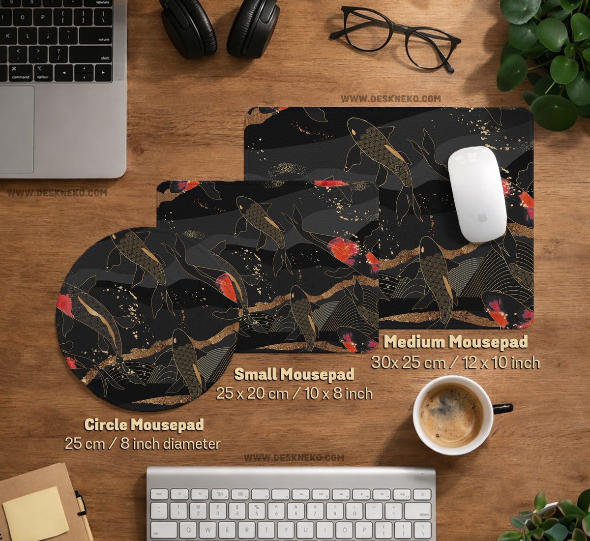 Koi Fish Art Desk Mat Mousepad - Desk Mat - Deskneko - Desk Mats & Mousepads