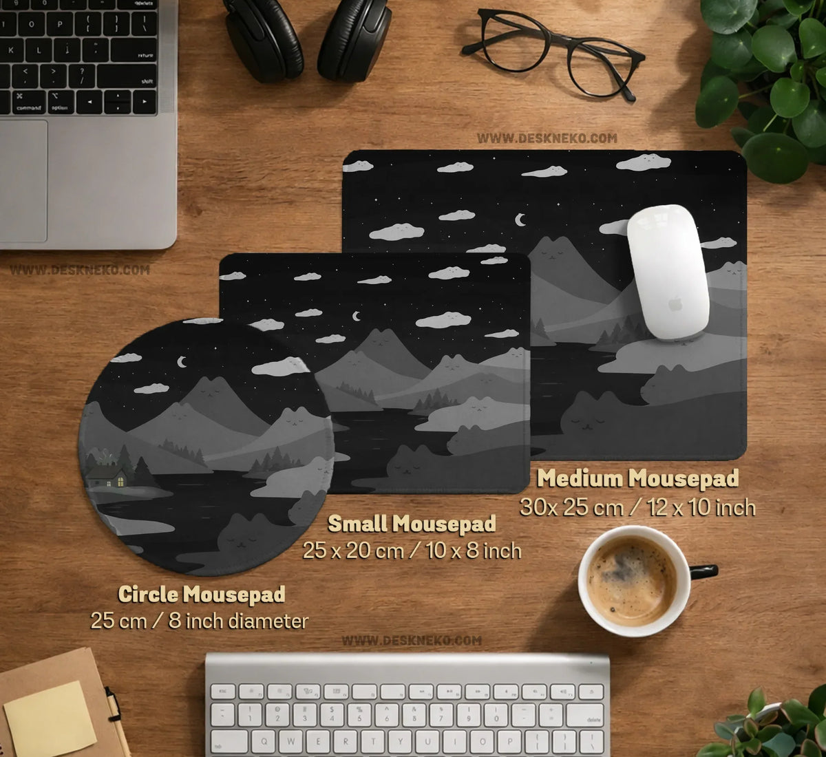 Midnight Cat Mountains Mousepad - Deskneko