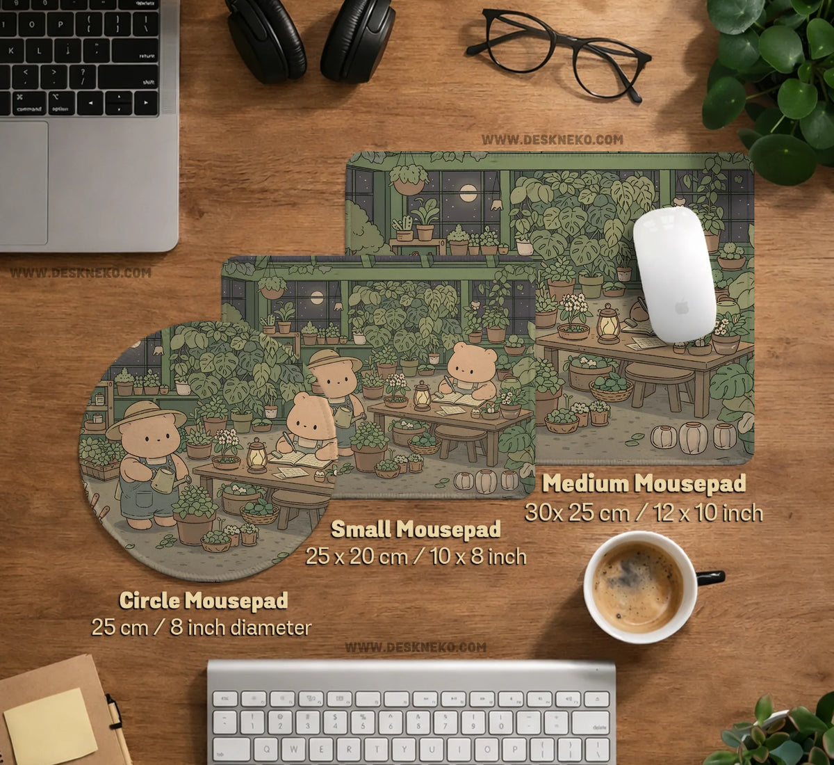 Kawaii Bear Desk Mat XXL Extended Mousepad for Keyboard and Desk - Deskneko