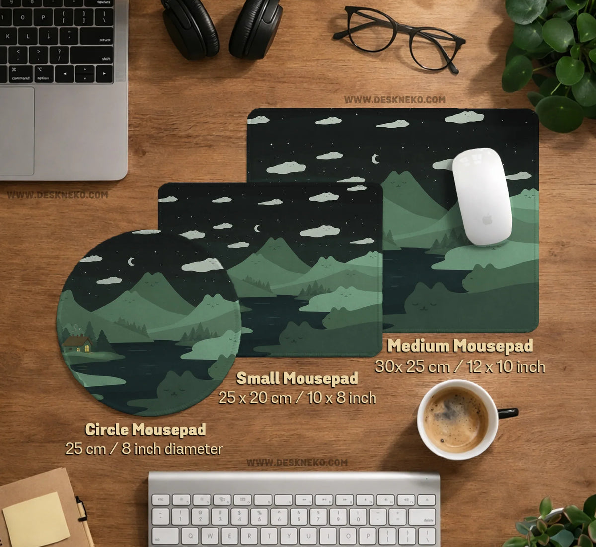 Cozy Cats Mountain Landscape Desk Mat Mousepad XXL - Deskneko