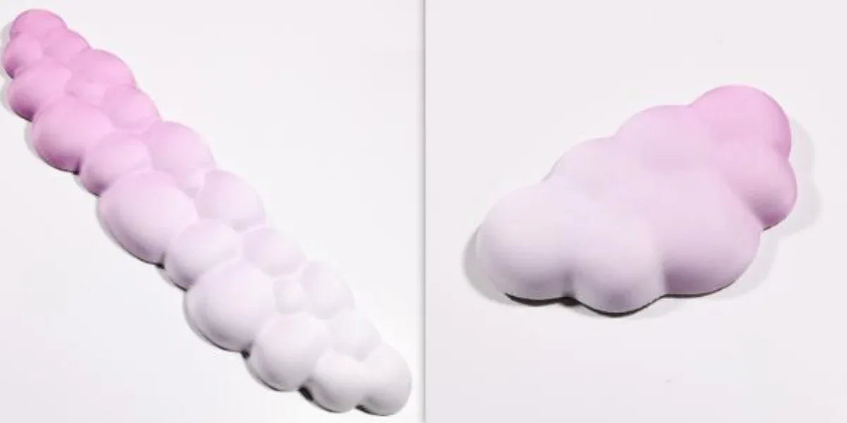 Cloud Keyboard Hand Wrist Rest Memory Foam Silicone Leather Mouse Pad Wristband Pad - Deskneko