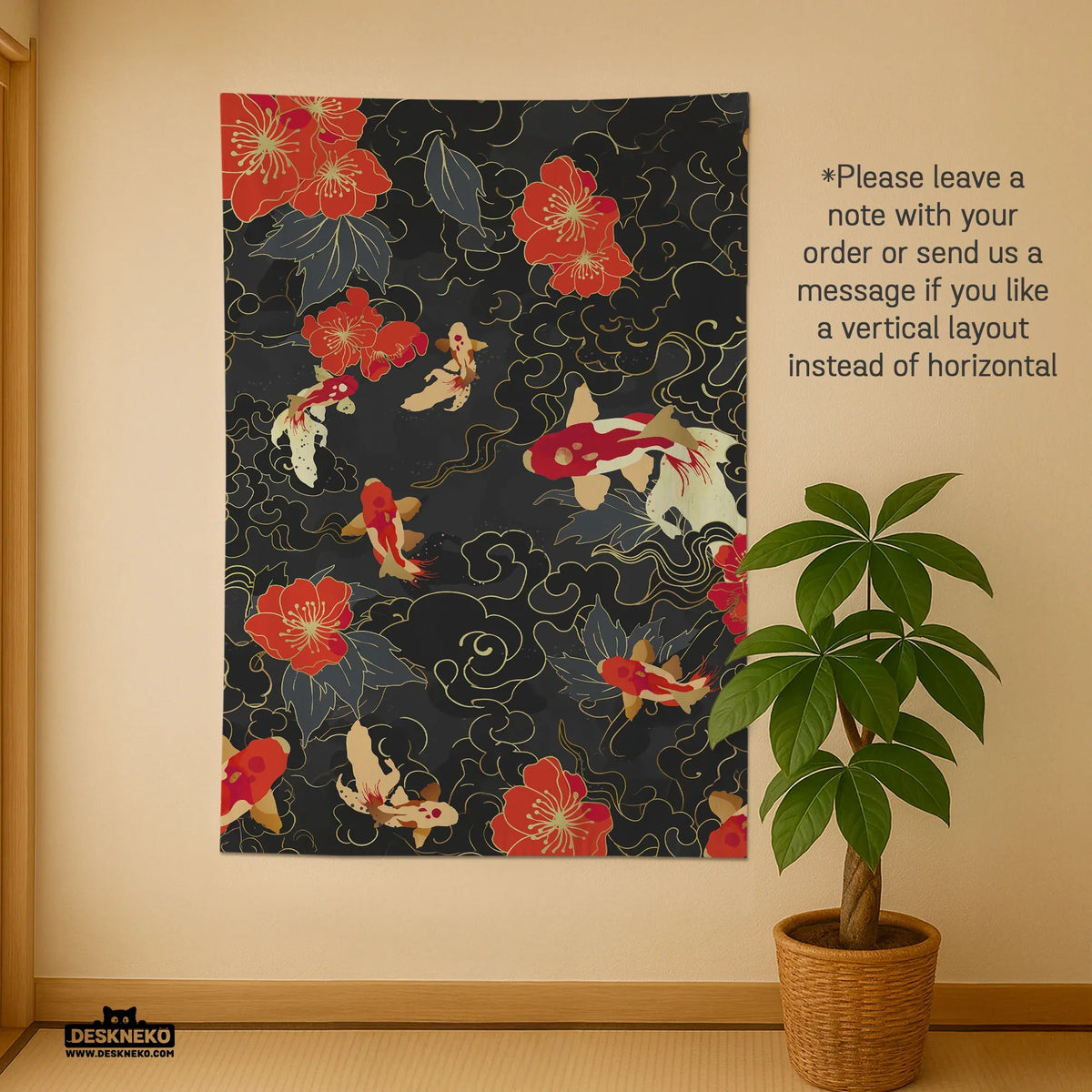 Koi Fish Wall Tapestry - Deskneko