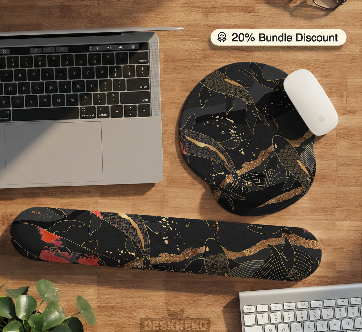 Koi Waves Desk Mat - Desk Mat - Deskneko - Desk Mats & Mousepads