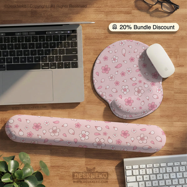 Pink Cherry Blossom Wrist Rest - Ergonomic Mousepads & Wrist Rests - Deskneko - Mousepads & Wrist Rests