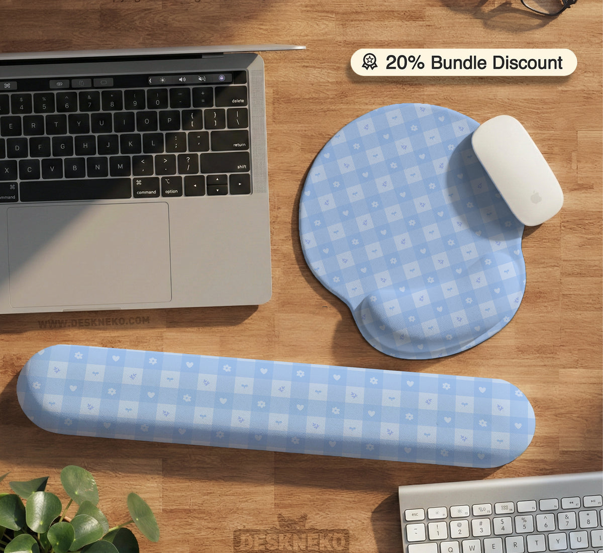Blue Gingham Desk Mat - Desk Mat - Deskneko - Desk Mats & Mousepads