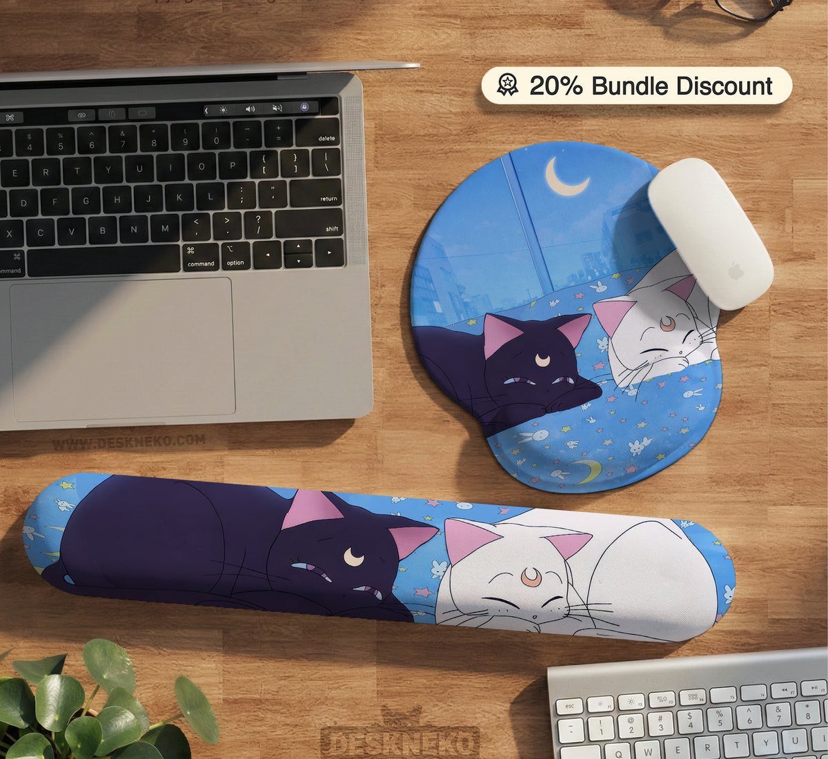 Blue Anime Aesthetic Desk Mat Mousepad - Desk Mat - Deskneko - Desk Mats & Mousepads