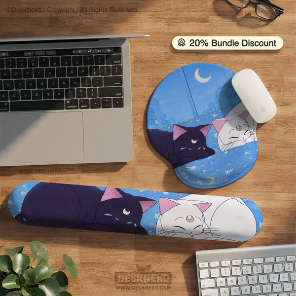 Blue Anime Aesthetic Desk Mat Mousepad - Desk Mat - Deskneko - Desk Mats & Mousepads