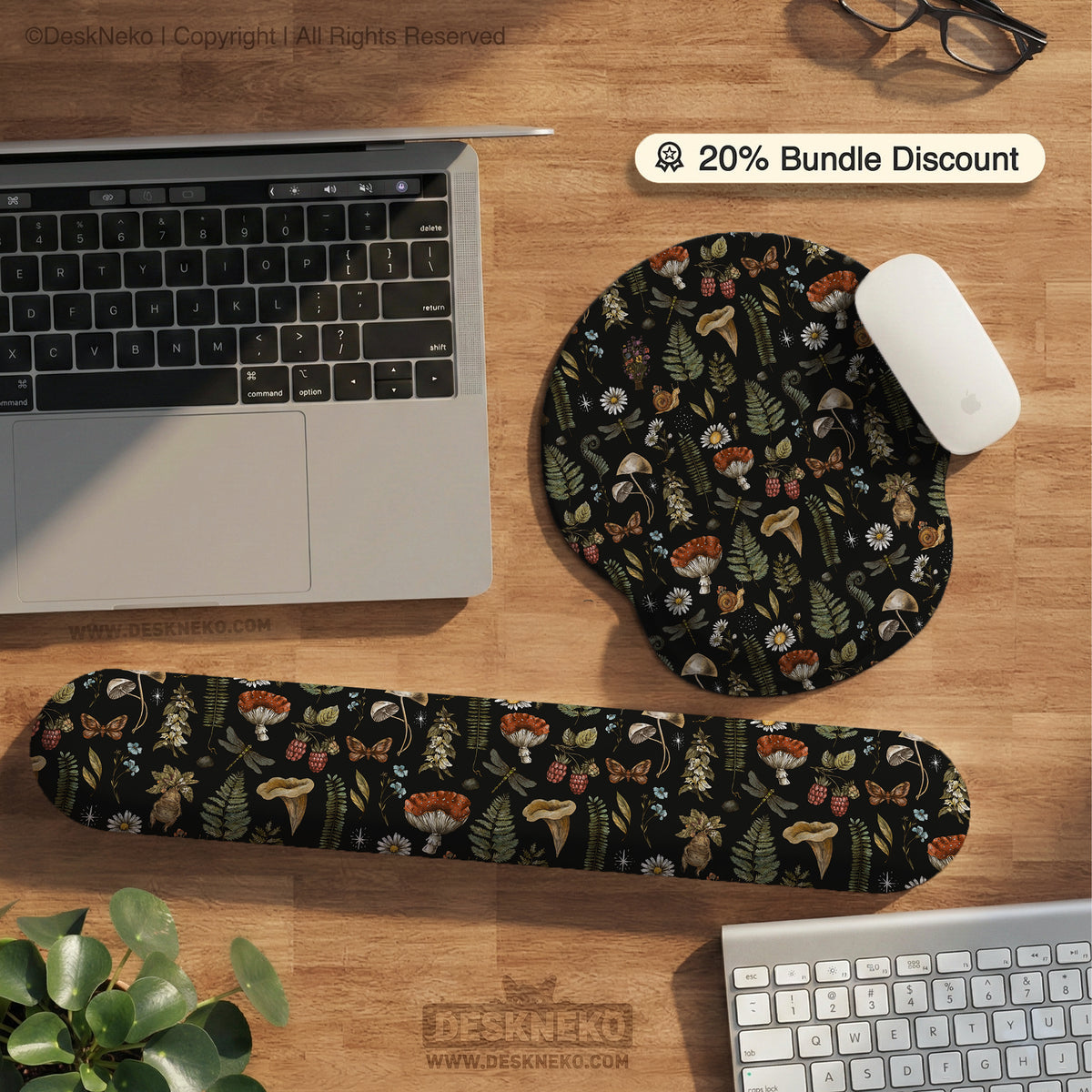 Woodland Pattern Wrist Rest - Ergonomic Mousepads & Wrist Rests - Deskneko - Mousepads & Wrist Rests