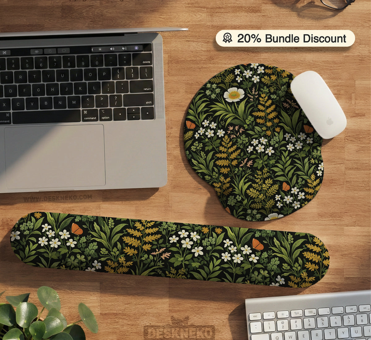 Dark Botanical Desk Mat - Desk Mat - Deskneko - Desk Mats & Mousepads