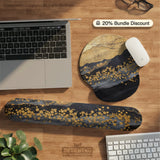 Black Gold Abstract Mountain Desk Mat & Mousepad - Deskneko