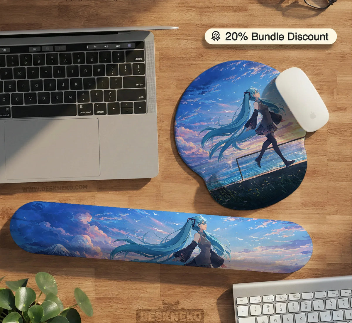 Anime Girl Landscape gaming desk mat mousepad - Deskneko