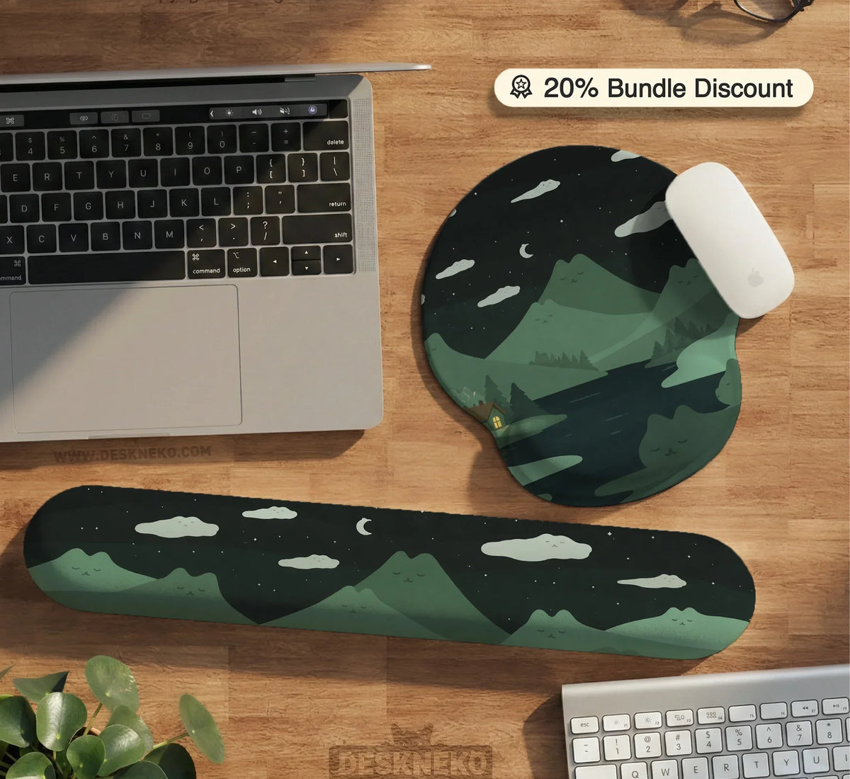 Ergonomic Mountain Mousepad and Keyboard Wrist Rest - Deskneko