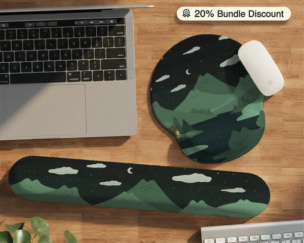 Ergonomic Mountain Mousepad and Keyboard Wrist Rest - Deskneko