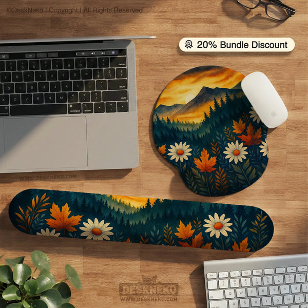 Sunset Forest Ergonomic Mousepad Wrist Rest - Deskneko