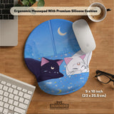 Blue Anime Aesthetic Desk Mat Mousepad - Desk Mat - Deskneko - Desk Mats & Mousepads