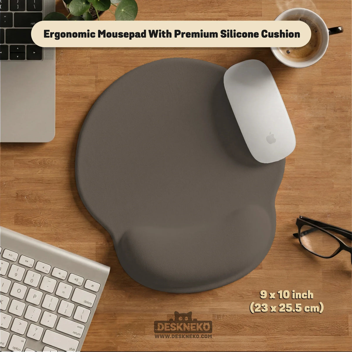 Cocoa Ergonomic Mousepad / Keyboard Wrist Rest - Deskneko