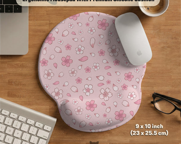 Pink Cherry Blossom Wrist Rest - Ergonomic Mousepads & Wrist Rests - Deskneko - Mousepads & Wrist Rests