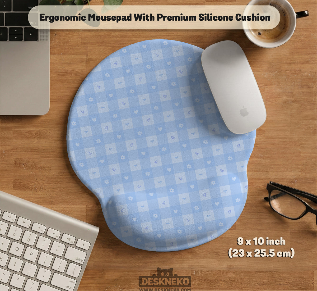 Blue Gingham Desk Mat - Desk Mat - Deskneko - Desk Mats & Mousepads