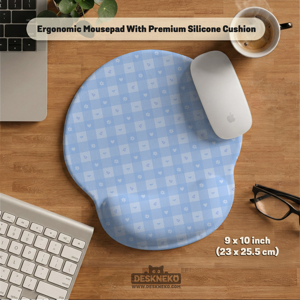Blue Gingham Desk Mat - Desk Mat - Deskneko - Desk Mats & Mousepads