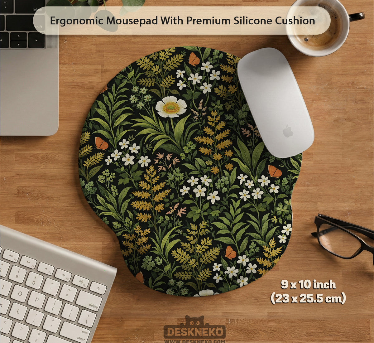 Dark Botanical Desk Mat - Desk Mat - Deskneko - Desk Mats & Mousepads