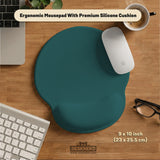 Ergonomic Teal Mousepad with Wrist Rest for Office and Gaming - Deskneko