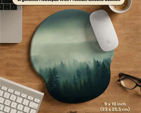 Forest Green Ergonomic Mousepad & Wrist Rest - Deskneko