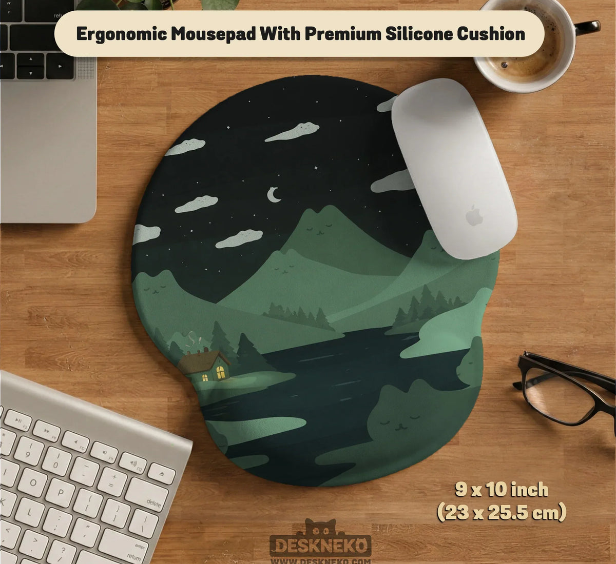 Ergonomic Mountain Mousepad and Keyboard Wrist Rest - Deskneko