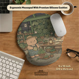 Kawaii Bear Ergonomic Mousepad and Keyboard Wrist Rest Desk Support - Deskneko