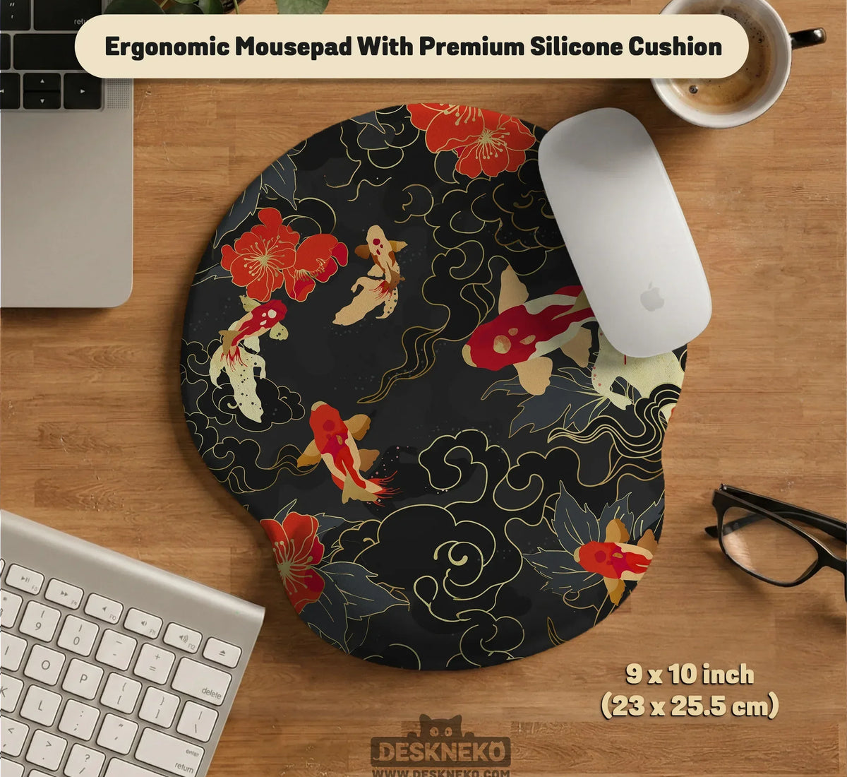 Koi Fish Ergonomic Mousepad Set - Deskneko