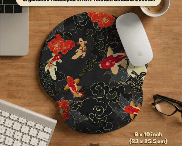 Koi Fish Ergonomic Mousepad Set - Deskneko