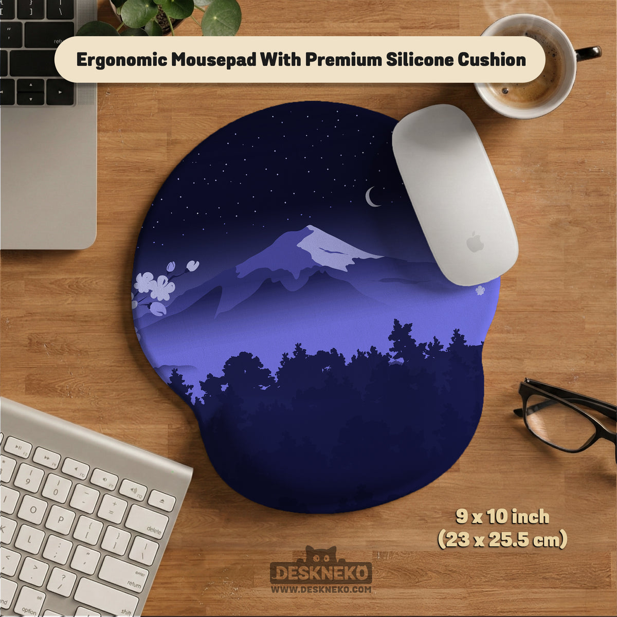 Blue Mount Fuji Mousepad Wrist Rest - Ergonomic Mousepads & Wrist Rests - Deskneko - Mousepads & Wrist Rests