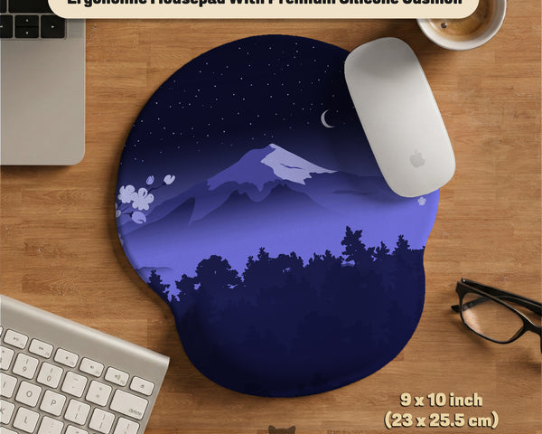 Blue Mount Fuji Mousepad Wrist Rest - Ergonomic Mousepads & Wrist Rests - Deskneko - Mousepads & Wrist Rests