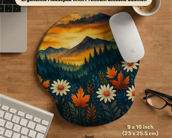 Sunset Forest Ergonomic Mousepad Wrist Rest - Deskneko