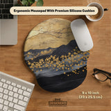 Black Gold Abstract Mountain Desk Mat & Mousepad - Deskneko