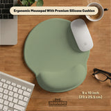 Sage Green Ergonomic Mousepad with Wrist Support for Desk - Deskneko