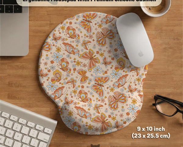 Retro Butterfly Mousepad Wrist Rest - Ergonomic Mousepads & Wrist Rests - Deskneko - Mousepads & Wrist Rests