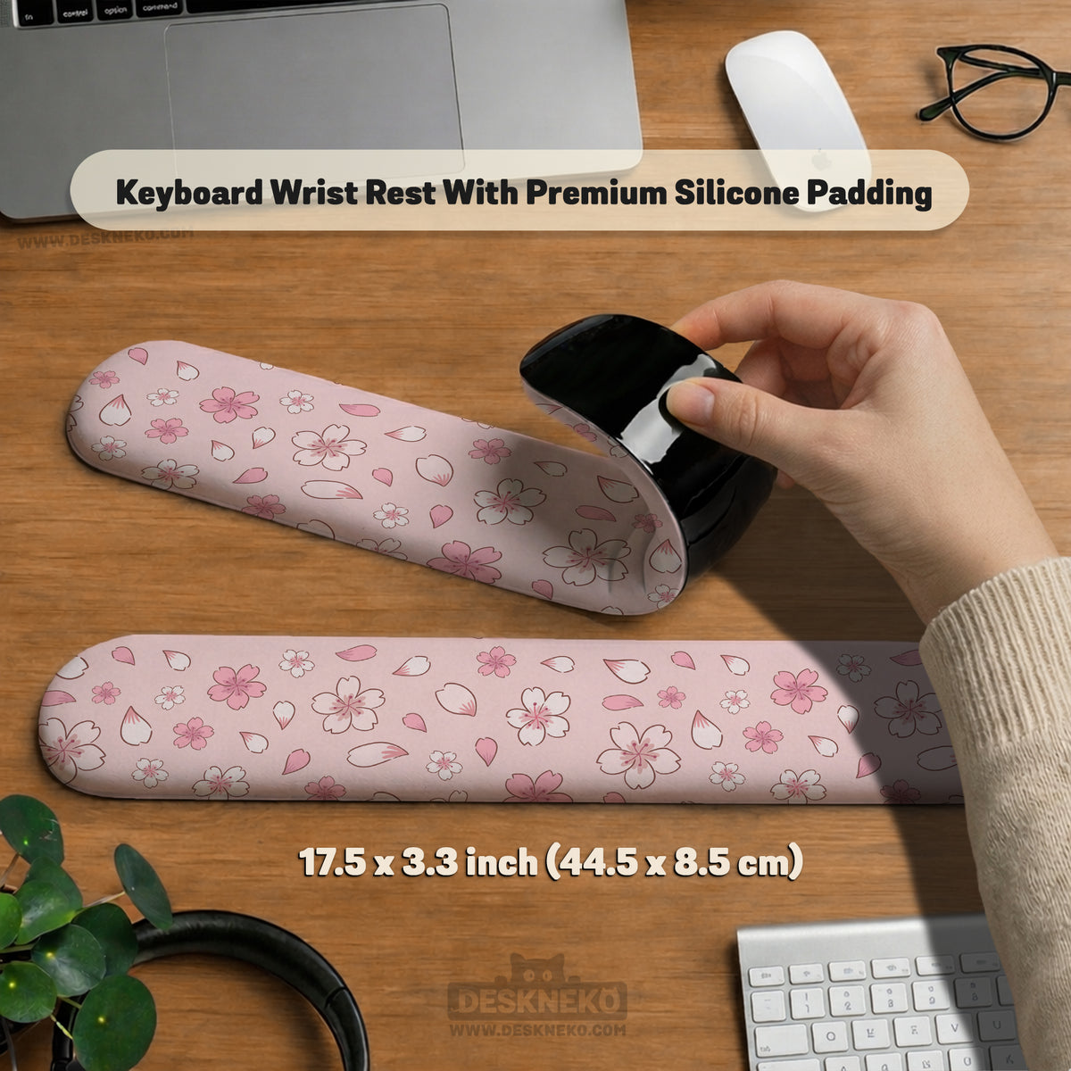 Pink Cherry Blossom Wrist Rest - Ergonomic Mousepads & Wrist Rests - Deskneko - Mousepads & Wrist Rests