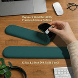 Ergonomic Teal Mousepad with Wrist Rest for Office and Gaming - Deskneko