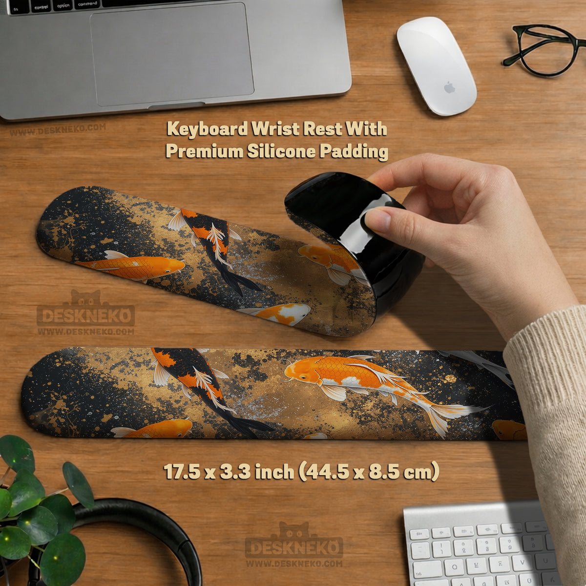 Gold Koi Fish Mousepad Wrist Rest - Ergonomic Mousepads & Wrist Rests - Deskneko - Mousepads & Wrist Rests
