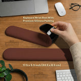 Ergonomic Mahogany Mousepad with Wrist Rest for Office and Gaming - Deskneko