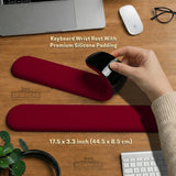 Burgundy Ergonomic Mousepad with Wrist Rest for Office and Gaming - Deskneko