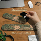 Kawaii Bear Ergonomic Mousepad and Keyboard Wrist Rest Desk Support - Deskneko