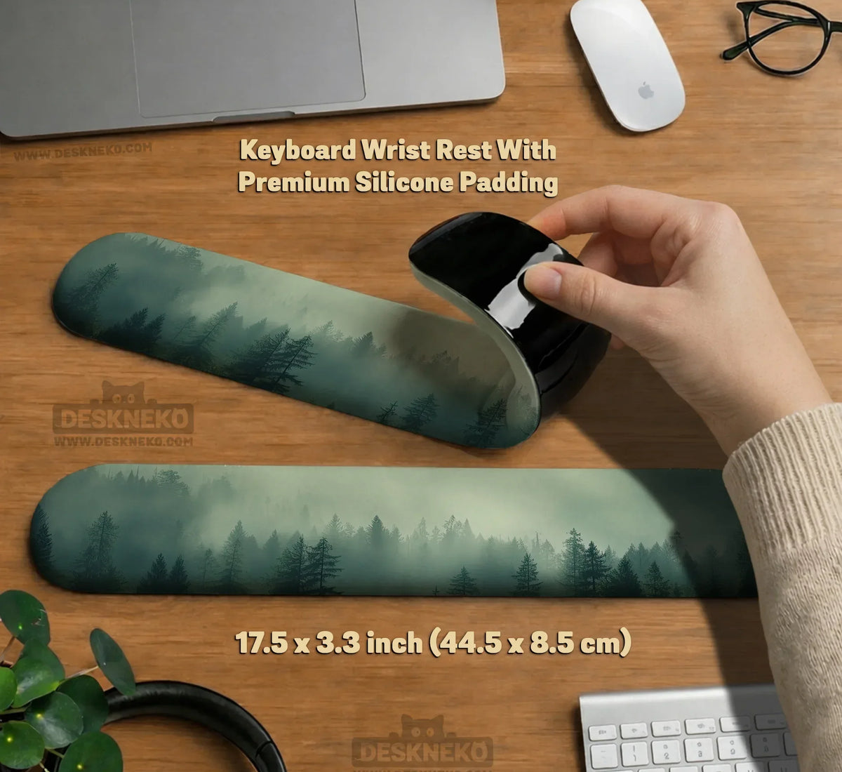 Forest Green Ergonomic Mousepad & Wrist Rest - Deskneko