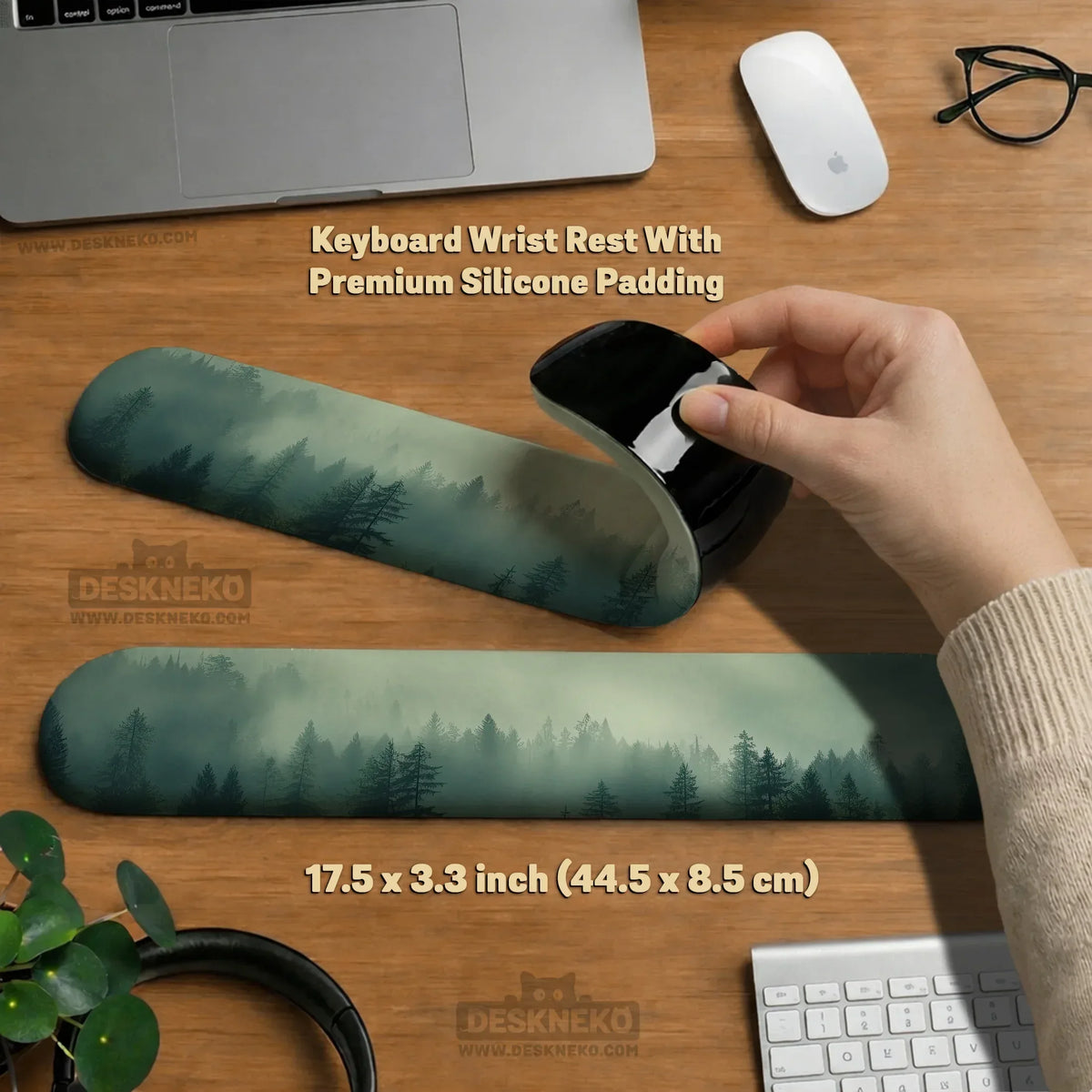 Forest Green Ergonomic Mousepad & Wrist Rest - Deskneko