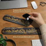 Black Gold Abstract Mountain Desk Mat & Mousepad - Deskneko