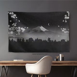 Black Mount Fuji Wall Tapestry - Wall tapestry - Deskneko - Wall Tapestries